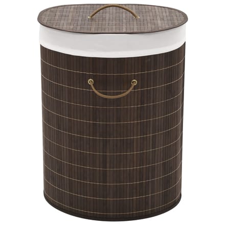 vidaXL - Wasmand - ovaal - bamboe - donkerbruin