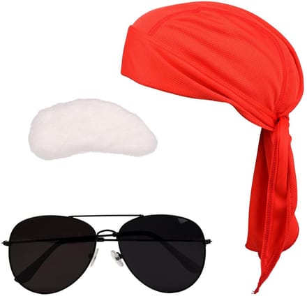 Dailygoods- Worstelaarskostuum Accessoire - Rode Bandana - Zwarte