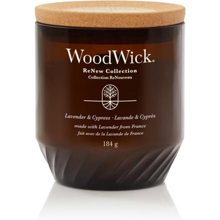 WoodWick ReNew Medium Geurkaars - Lavender & Cypress - 55 branduren