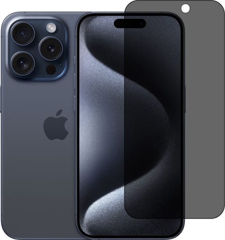 Privacy Screen protector Geschikt voor iPhone 15 Pro Max - Full screen protector tempered glass van gehard glas
