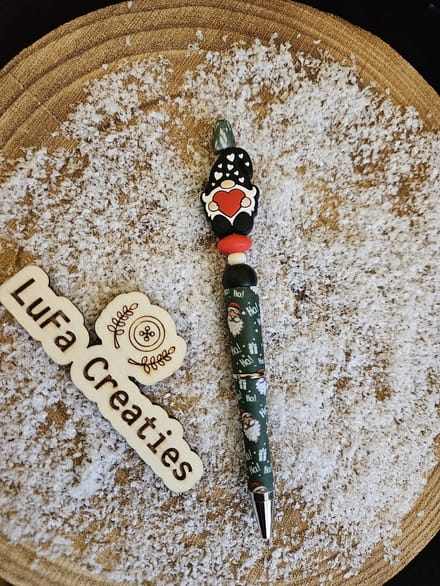 Kerstpen Tomte met hartjes