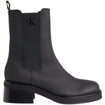 Calvin Klein Chelsea Boots Leer Dames - Zwart - Maat 37