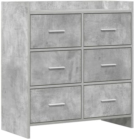 vidaXL - Dressoir - Betongrijs - 75 - x - 33 - x - 80 - cm - Bewerkt - hout