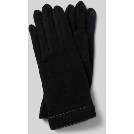 Walkhandschoen van zuivere scheerwol model 'Leather Piping Touch'