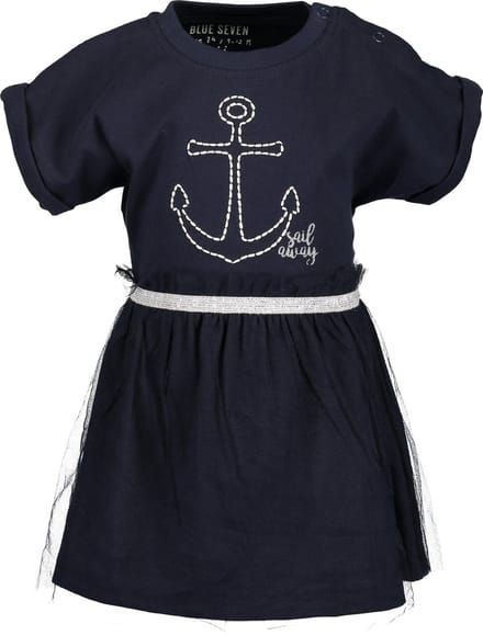 Blue Seven Meisjes Jurk - donkerblauw - Maat 62