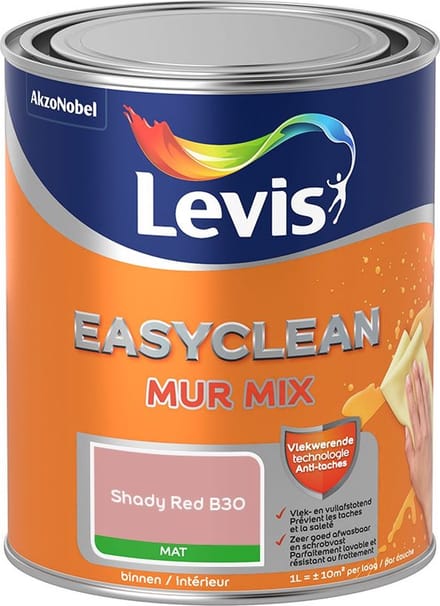 Levis - Easyclean Mur Mat Mix - Shady Red B30 - Mengverf - 1 L
