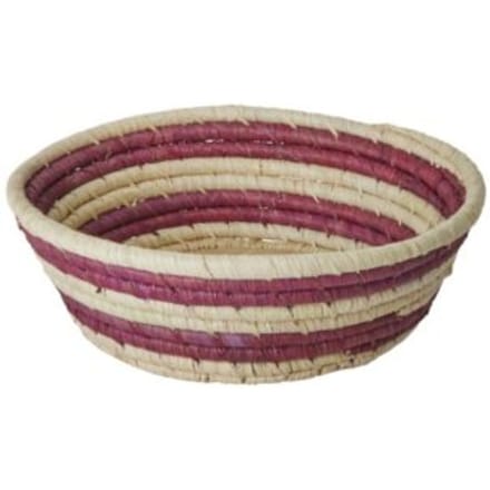 Rice raffia set van 2 broodmanden - strepen