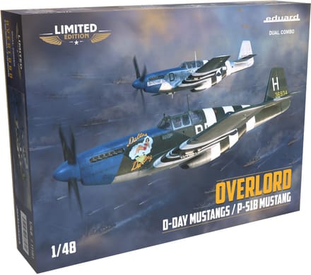 Eduard Modelbouwpakket Militaire voertuigen - 11181 Overlord: D-Day Mustangs - P-51B Mustang Dual Combo Plastic - 1:48 - Modelbouw