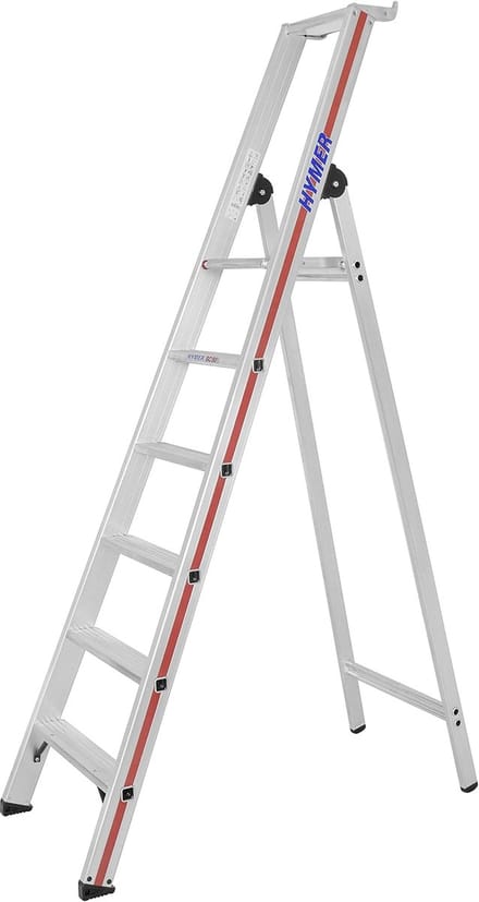 Aluminium Trapladder - Huishoudtrap - Veilig Klussen - Extra Brede Treden - 8 cm Diep