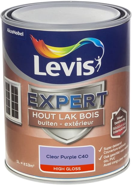 Levis - Expert Hout Lak Buiten High Gloss Mix - Clear Purple C40 - Mengverf - 1 L