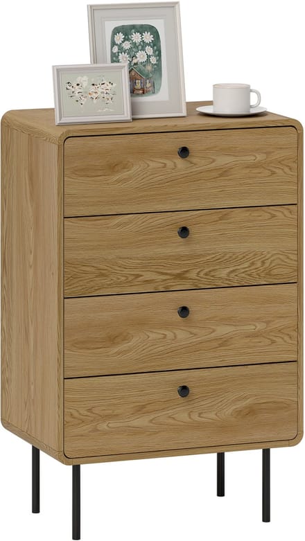 HOMCOM Ladekast - Spaanplaat - 60x39x91,5cm - Eikenhout