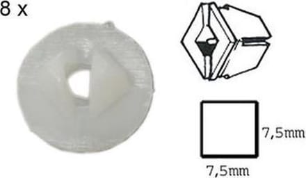 Plastic moeren en bouten 7 7x7 5x10mm >4 8mm schroeven 8x
