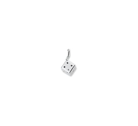 Zilver Gerhodineerde Hanger dobbelsteen 1329595