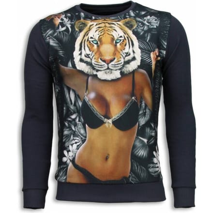 Tiger Chick - Sweater - Donker Grijs