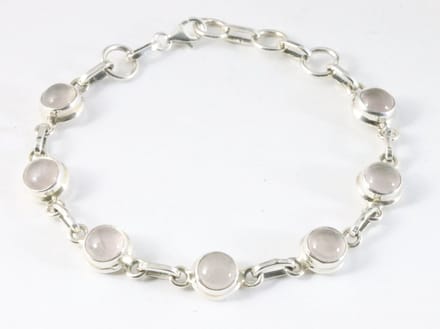 Zilveren armband met rozenkwarts