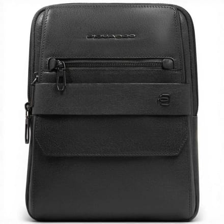 Piquadro Borsello S141 Black Leather Man met iPad Door 11' '