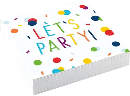 Amscan - Servetten Confetti Verjaardag Let's Party (20 stuks)