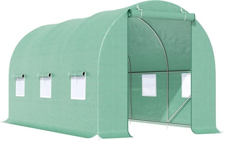 Outsunny - Tunnelkas - met Raam - 445L x 200B x 200H cm - Groen