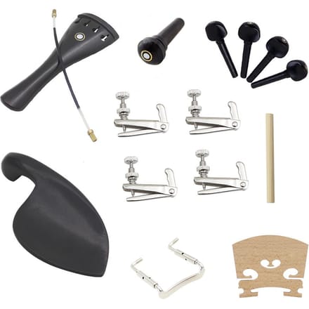 Accessoires pour violon 4/4, 15 jeux de planches à cordes + mentonnière + Code Qin