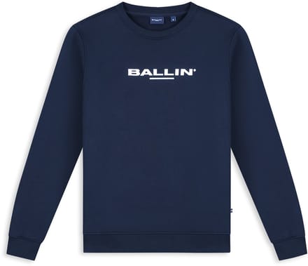 Ballin Amsterdam - Heren Regular fit Sweaters Crewneck LS - Navy - Maat M