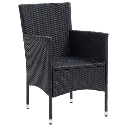 vidaXL - Tuinstoelen - 4 - st - poly - rattan - zwart