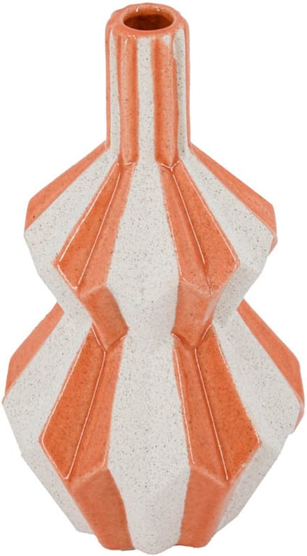 HomeBound by KY | Aardewerk vaas stripes sandstone | vaas | 13x13x23cm