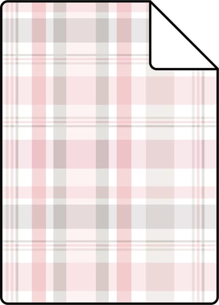Proefstaal ESTAhome behang ruiten licht roze - 26.5 x 21 cm - 138953-S