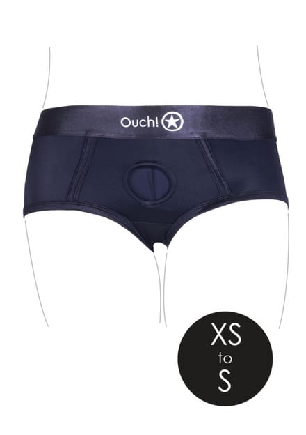 Ouch! by Shots - Vibrating Strap-on Brief - XS/S - Black