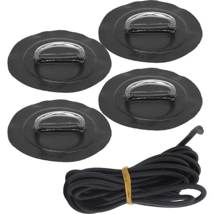4 pièces Boucle Fixe Marine Patch Patch de Pad d'Anneau de Kayak Bateau Gonflable avec Cordon Élastique Bungee Black patch black