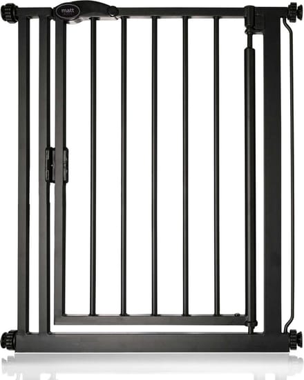 Safetots Self Closing Klemhek, Traphekje, 68,5cm - 75cm, Mat Zwart
