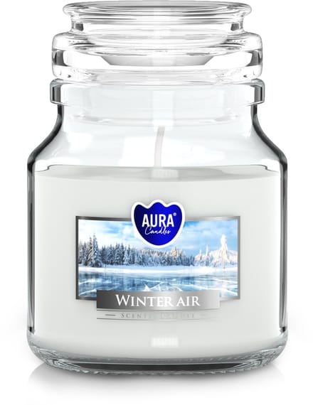 Geurkaars Winterlicht in glas met deksel ~28u