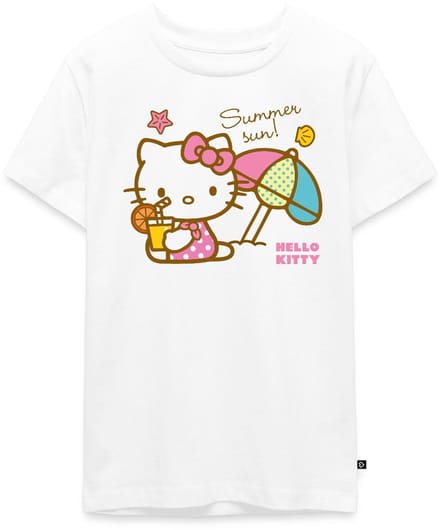Hello Kitty Op Het Strand Onder Een Zonnescherm Premium T-Shirt Tiener