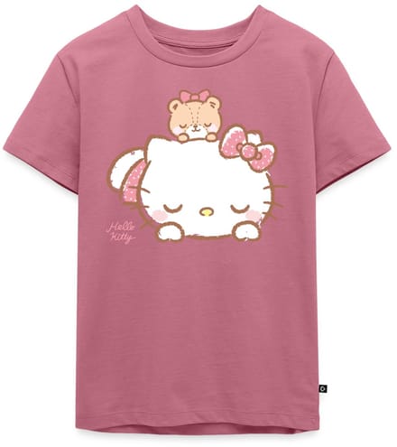 Hello Kitty Met Teddy Op Haar Rug Premium T Shirt Kinderen