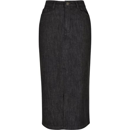 Urban Classics - Midi Denim Rok - Taille, 28 inch - Zwart