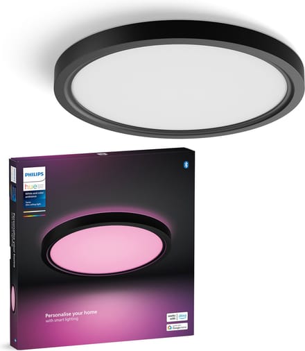 Philips Hue Tento plafondlamp - wit en gekleurd licht - rond - zwart - Ø30 cm