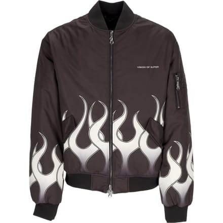 Flames Bomber Heren Bomberjack Zwart/wit