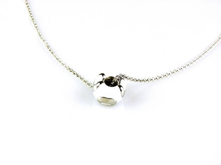 model Giada ketting in zilver met hanger bol witte email