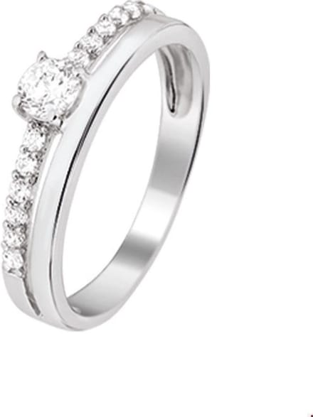 Zilver Gerhodineerde Ring zirkonia 1325199 16.50 mm (52)