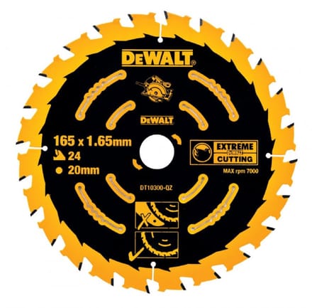 DEWALT EXTREME Framing Serie - Cirkelzaagblad - 165mm - 24 Tanden - C3 Carbide