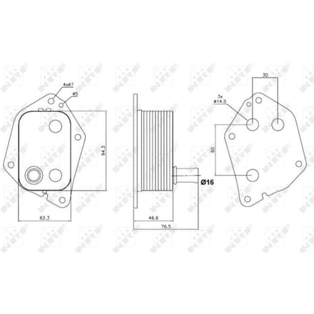 Olie radiator, motorolie NRF 31159