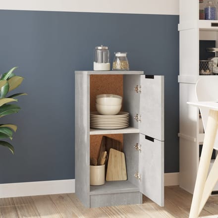 vidaXL - Dressoir - 30x30x70 - cm - bewerkt - hout - betongrijs