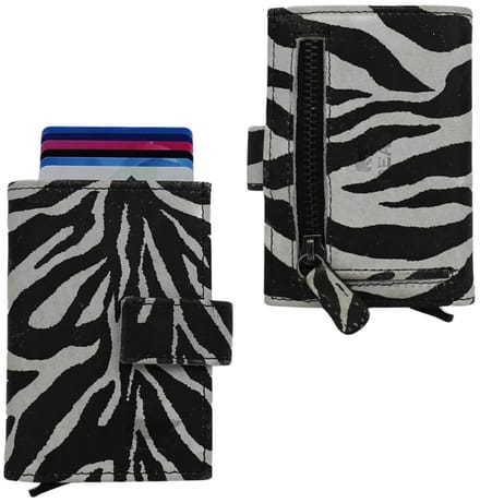 Bear Design Elsie Leren Creditcardhouder / Pasjeshouder / Portemonnee - Zebra