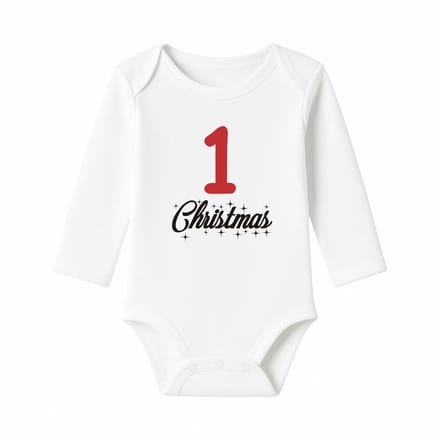 Romper 1st Christmas - wit - lange mouw
