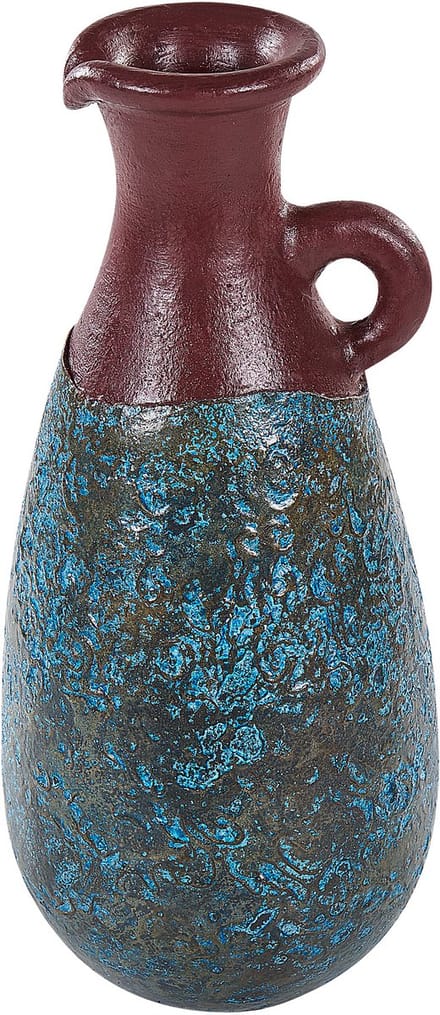 VELIA - Decoratieve vaas - Blauw/Bruin - Terracotta