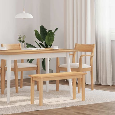vidaXL - Bank - 90 - cm - massief - hout - rubber