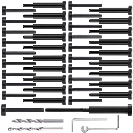 Kabelreling Kit - RVS Hardware - Balustrade Bevestiging - Onzichtbare Montage - 20 Paar - Zwart