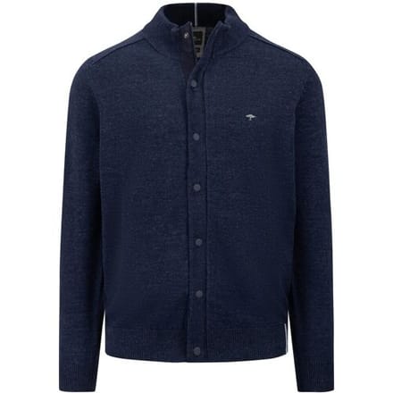 Fynch-Hatton Vest Uni Color Cardigan Cotton Wool Navy / male