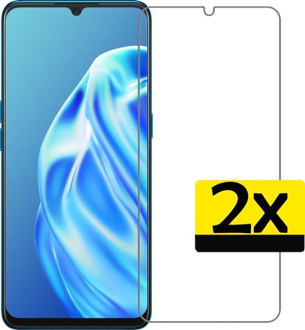 Screenprotector - Geschikt voor OPPO A91 - 2 Stuks - Extra Sterk - Beschermglas - Gehard Glas - Tempered Glass - Screen Protector