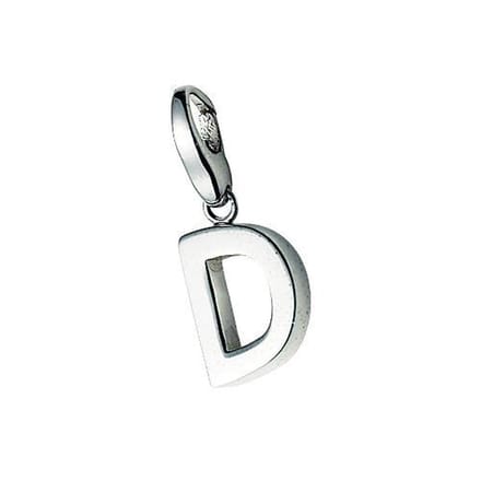 Charm | bedel | zilver | letter | D | zirkonia