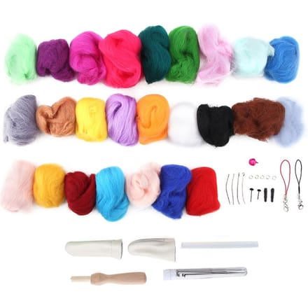 25 Kleuren Wol Roving Naaldvilten Wol Kit voor DIY Knutselen Vilten Beginners red